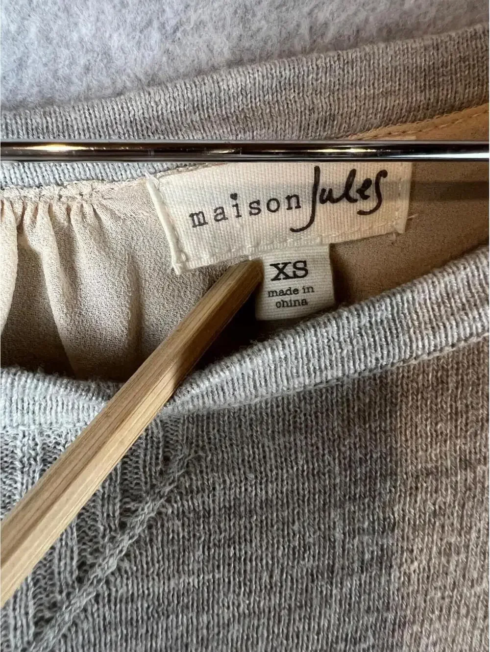 Maison Jules Pullover Knitted Sweatshirt Womens Size XS Classy Preppy Feminine